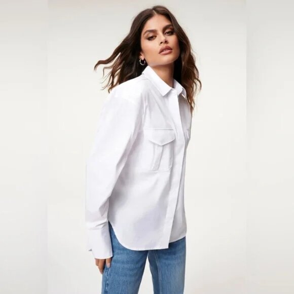 Good American The Good Shirt in White - Picture 5 of 10